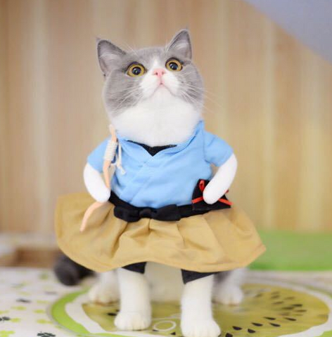 Funny Cat Costume Uniform Suit Cat Clothes Costume Puppy Clothes Dress Up Costume Party Clothing For Cat Cosplay Clothes